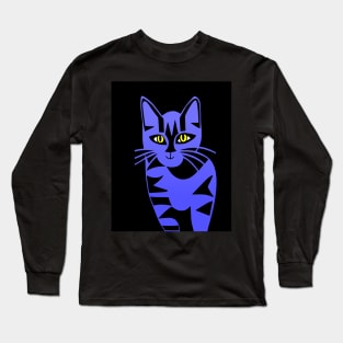 Curious Cat at Night Long Sleeve T-Shirt